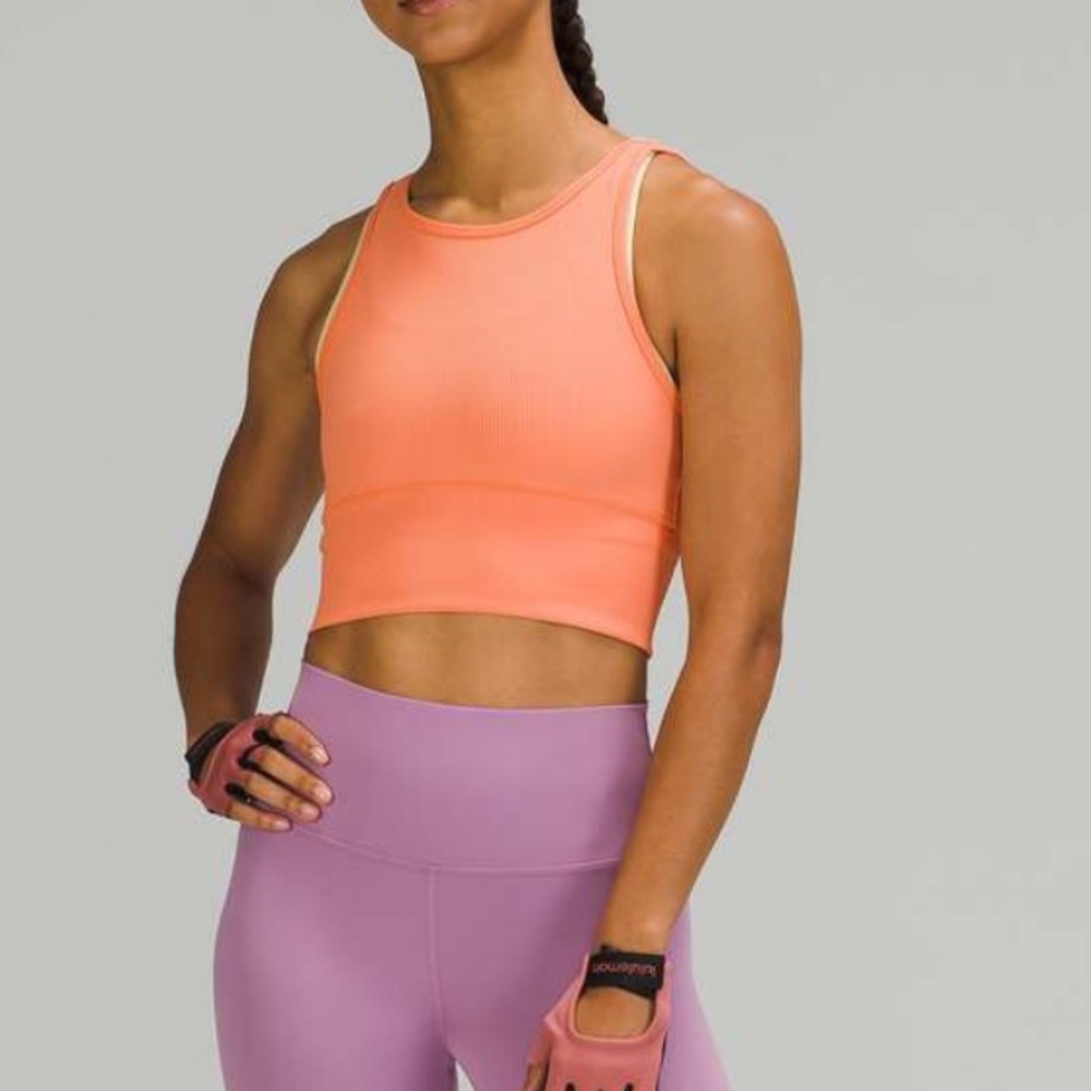 NWT lululemon Power Pivot Tank in Golden Apricot